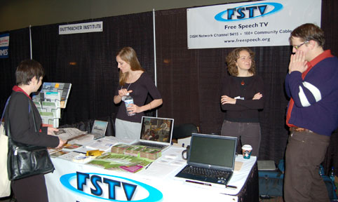 Janice at the Free Speech TV booth