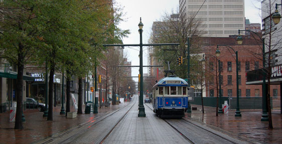 Trolley on Main St, Memphis TN